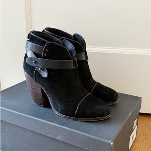 Rag & Bone Harrow Black Suede Ankle Booties - Size 6.5